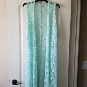 Soft green lace vest
